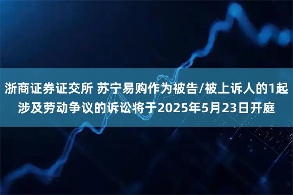 浙商证券证交所 苏宁易购作为被告/被上诉人的1起涉及劳动争议的诉讼将于2025年5月23日开庭