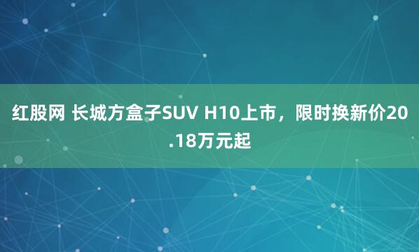 红股网 长城方盒子SUV H10上市，限时换新价20.18万元起